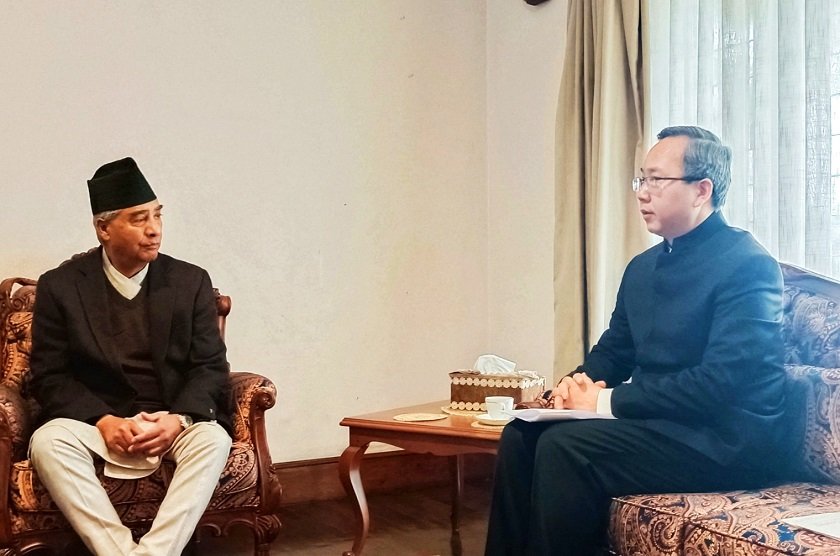 नेपाली काँग्रेसका सभापति देउवा र राजदूत चेनबीच भेटघाट