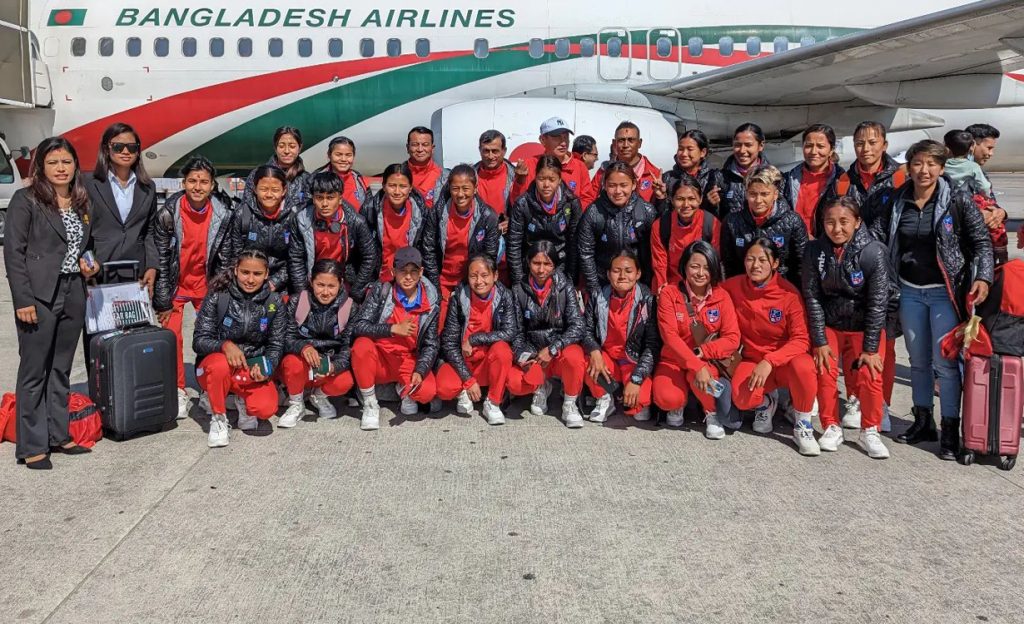 साफ यू-२० महिला च्याम्पियनसिप खेल्न नेपाली टोली बंगलादेशको ढाका प्रस्थान